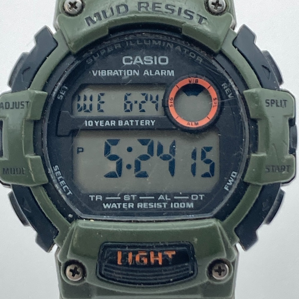 Casio Men's Watch 3463 TRT-110H Green Vibration Alarm 47mm Dual Time Mud Resist - Picture 2 of 16